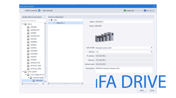 iFA DRIVE - новое ПО для частотников и серво INOVANCE